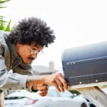 man checking his mailbox